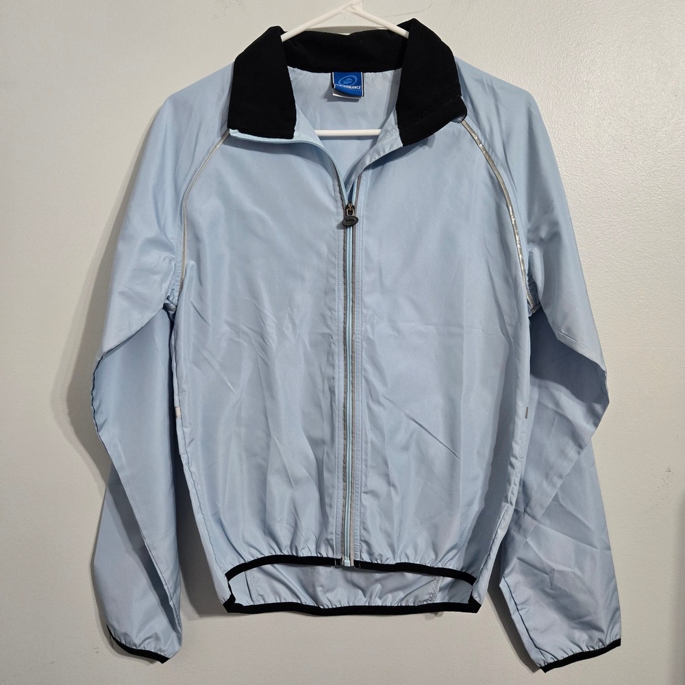 S#50 Performance Bicycle Womens Lightweight Blue Zip Up Jacket Size S‎